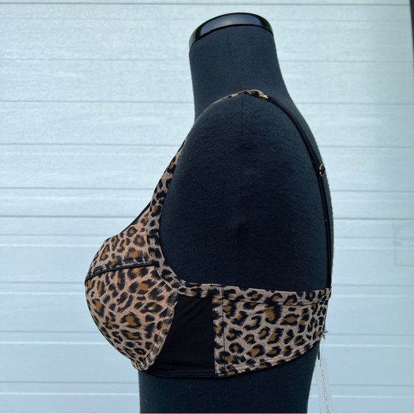 NWT Maison Close Suite Fatale Leopard Print Push Up Bra, 36C - Picture 5 of 15
